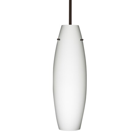 Besa Lighting Suzi 18 Stem Pendant, Opal Matte, Bronze Finish, 1x150W Incandescent 1TT-412707-BR
